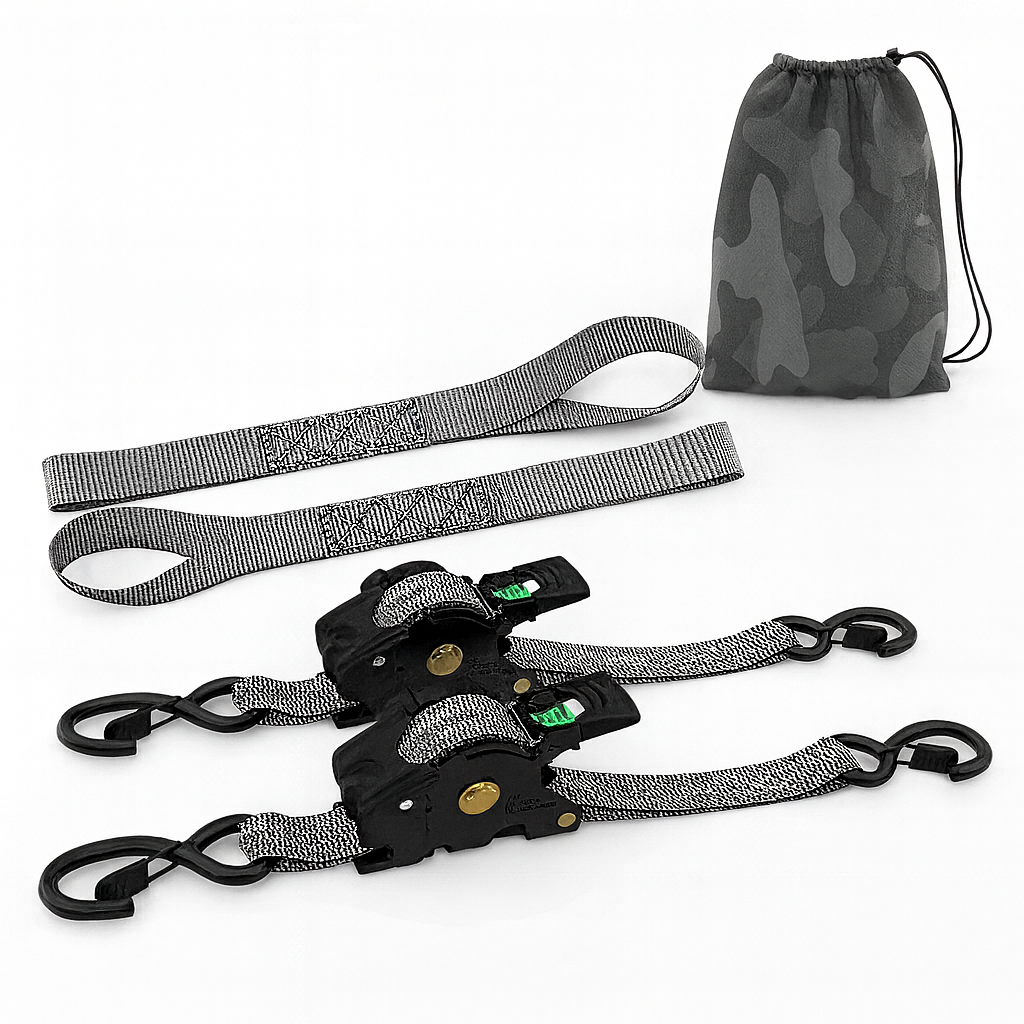 Straps Heavy Duty Automatic Ratchet Tie Down Set