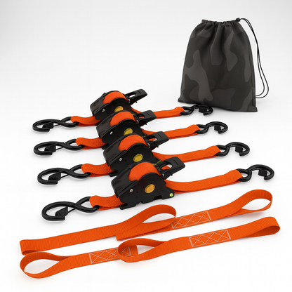 Straps Heavy Duty Automatic Ratchet Tie Down Set