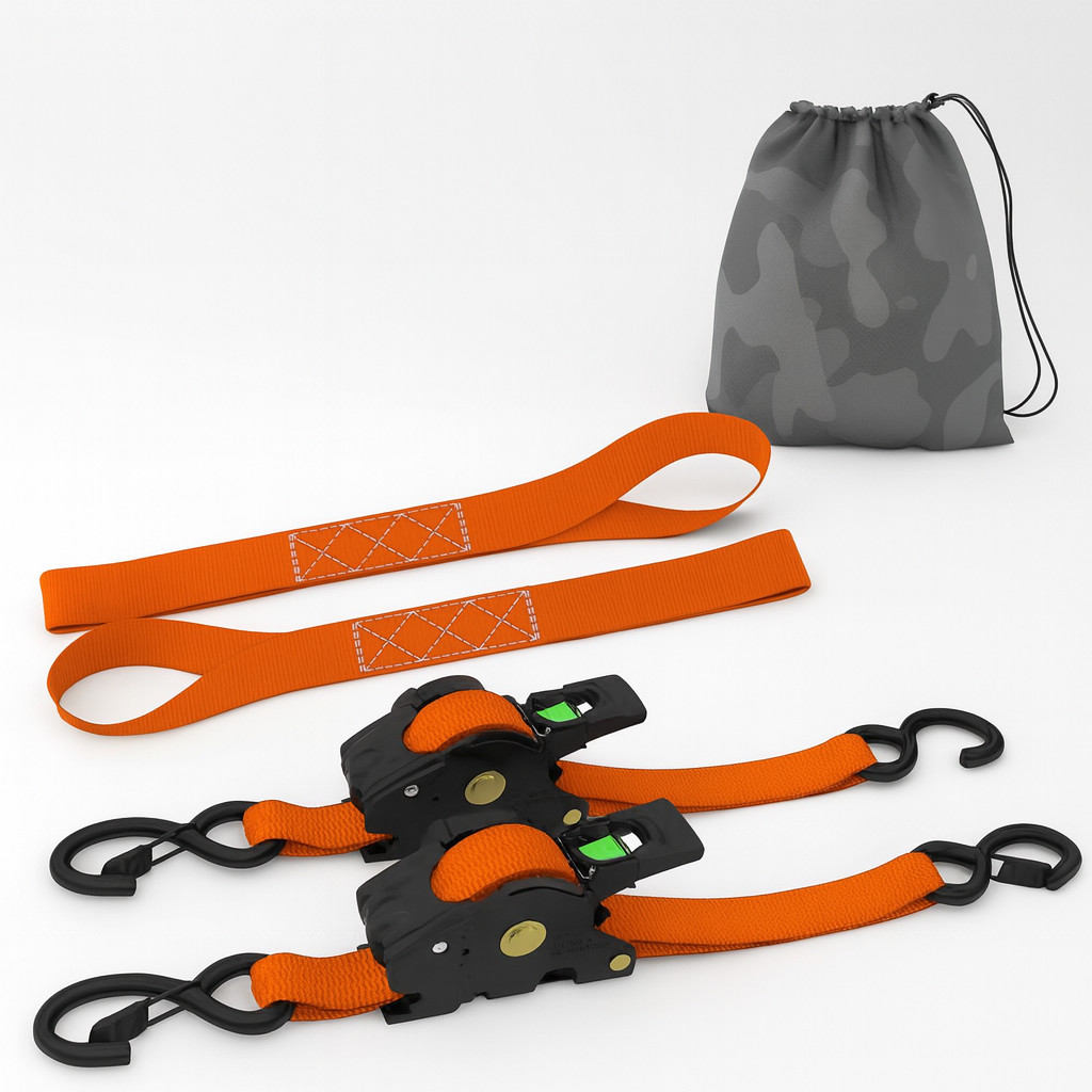 Straps Heavy Duty Automatic Ratchet Tie Down Set