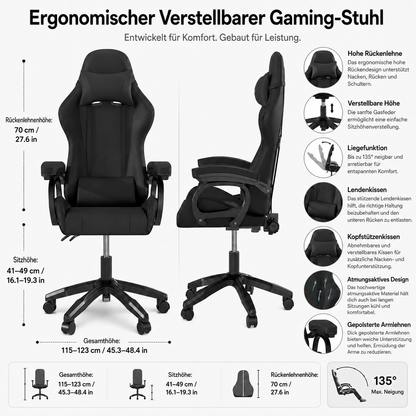 Verstellbarer Spielen Stuhl Mit Nackenstütze Lendenstütze