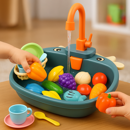 Spielküche Kunststoff Spülbecken mit Wasserhahn