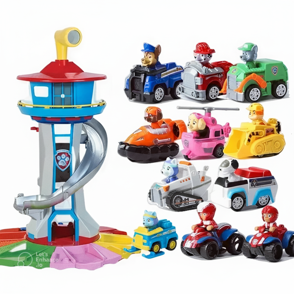 Spielturm mit Rutsche Fahrzeugen Kunststoff Kinderspielset