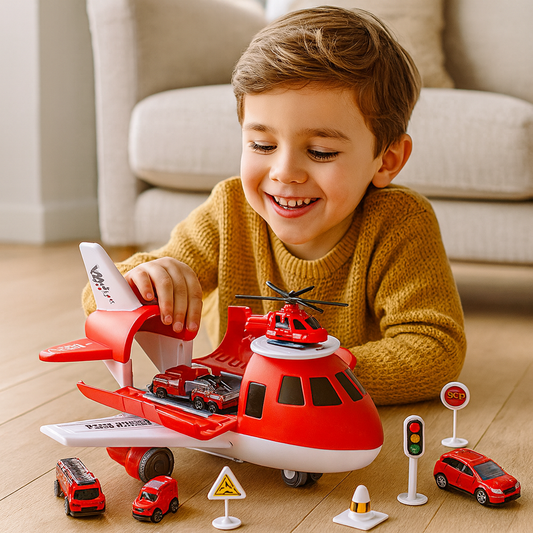 Toy Airplane Vehicle Playset Transport Role Play Kids