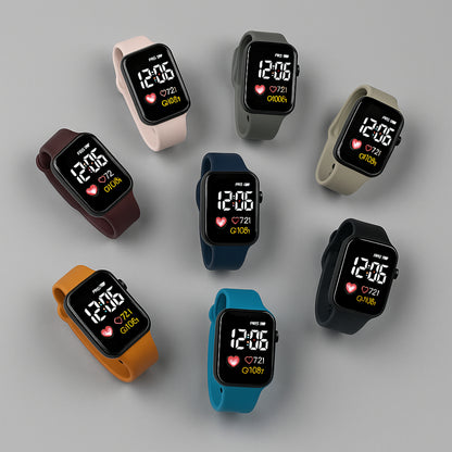 Sport Digital Uhr Damen Herren Wasserdicht LED Armbanduhr Silikon