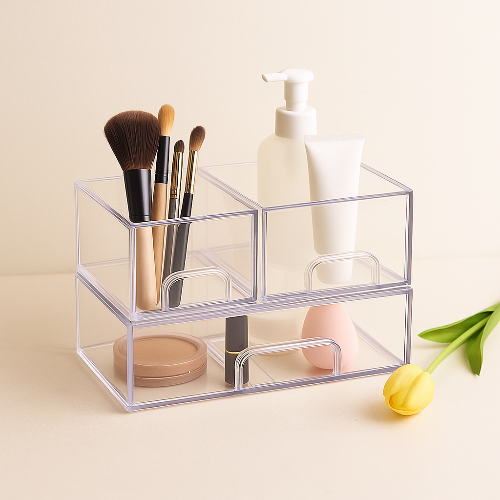 Stackable Acrylic Storage Drawers Organizer Box Set
