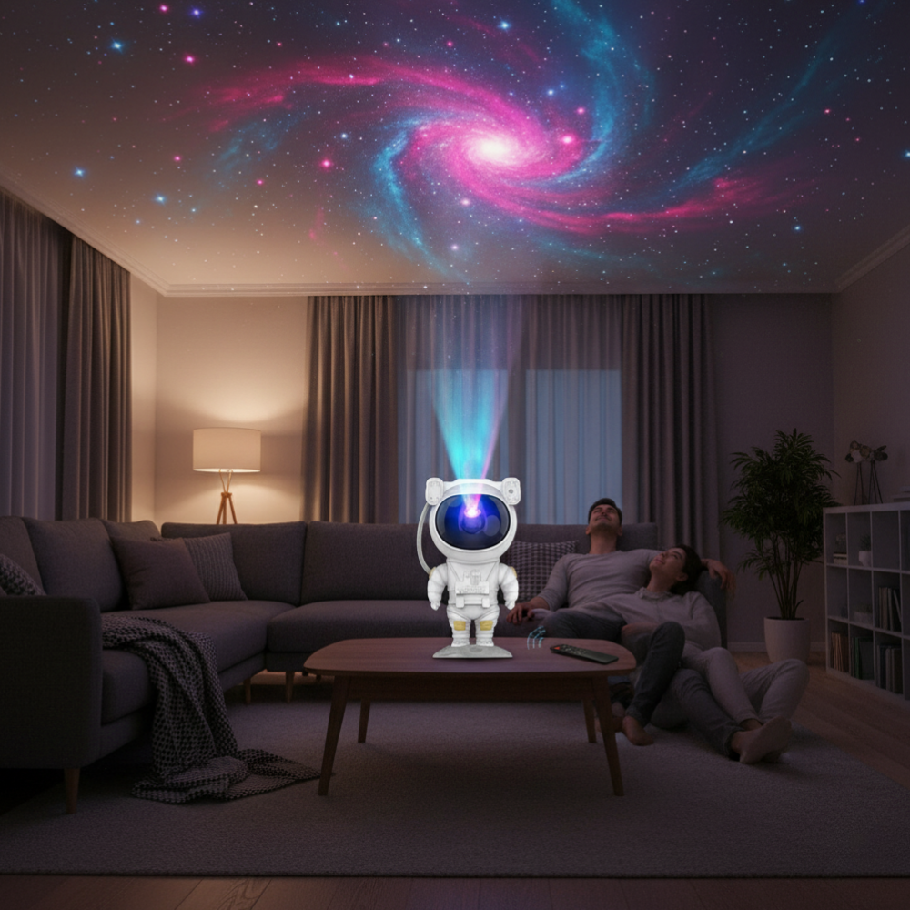 Starry Sky Projector Astronaut LED Night Light Remote Control