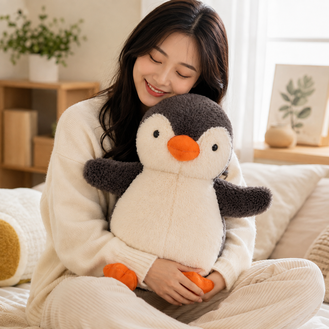 Stressabbau Plüschpinguin Kuscheltier Entspannung