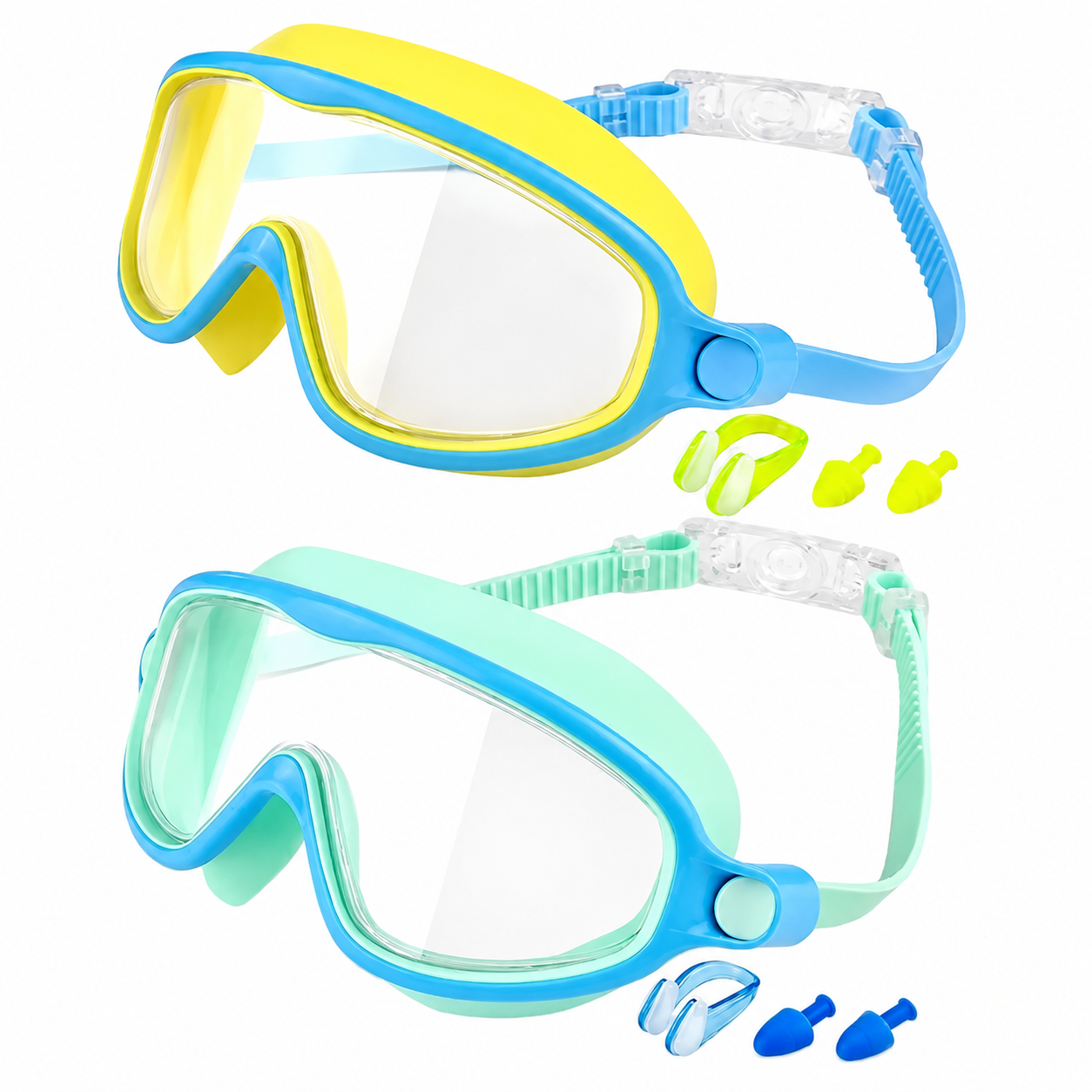 Swimming Goggles for Kids, Diving Goggles, Earplugs, Nose Clip Set