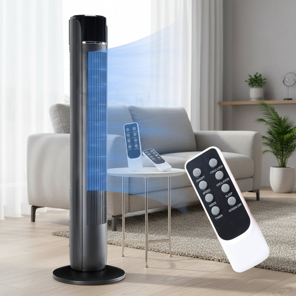 Tower Fan Cooling Quiet Oscillating Remote Control