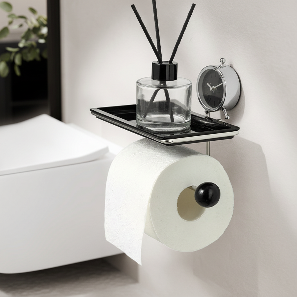 No-Drill Suction Stainless Steel Toilet Paper Holder – Rustproof & Easy to Install