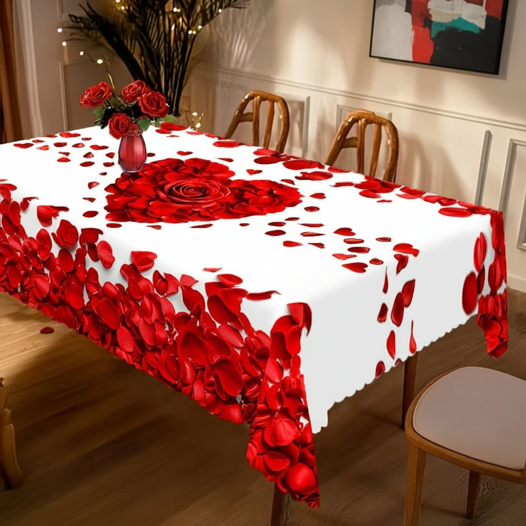 Camino de mesa rectangular con patrón de corazones Ideal para ocasiones especiales