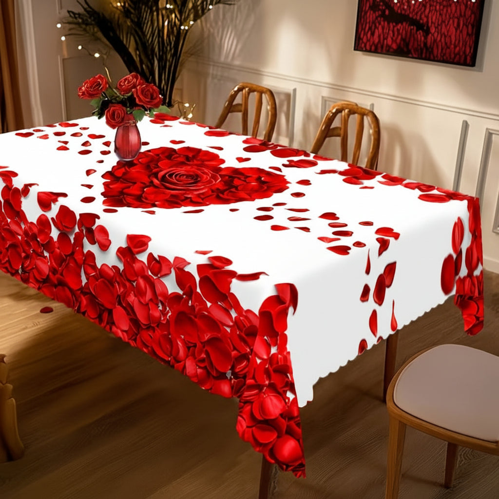 Camino de mesa rectangular con patrón de corazones Ideal para ocasiones especiales