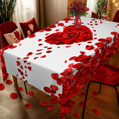 Camino de mesa rectangular con patrón de corazones Ideal para ocasiones especiales