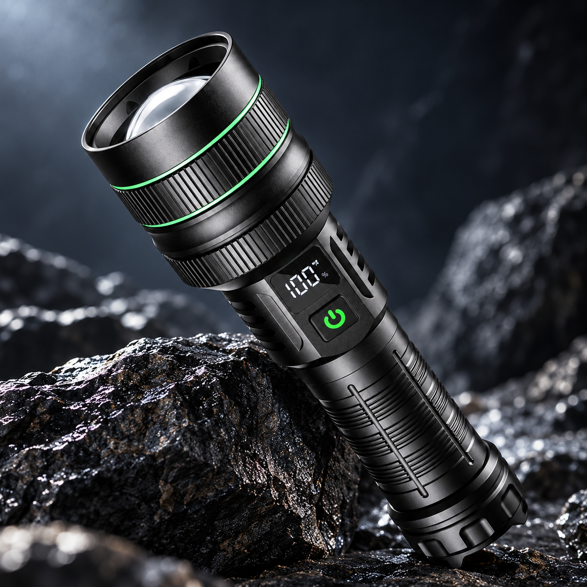 Taschenlampe Mit Digitalem Batteriestatus Und Zoom Handlich