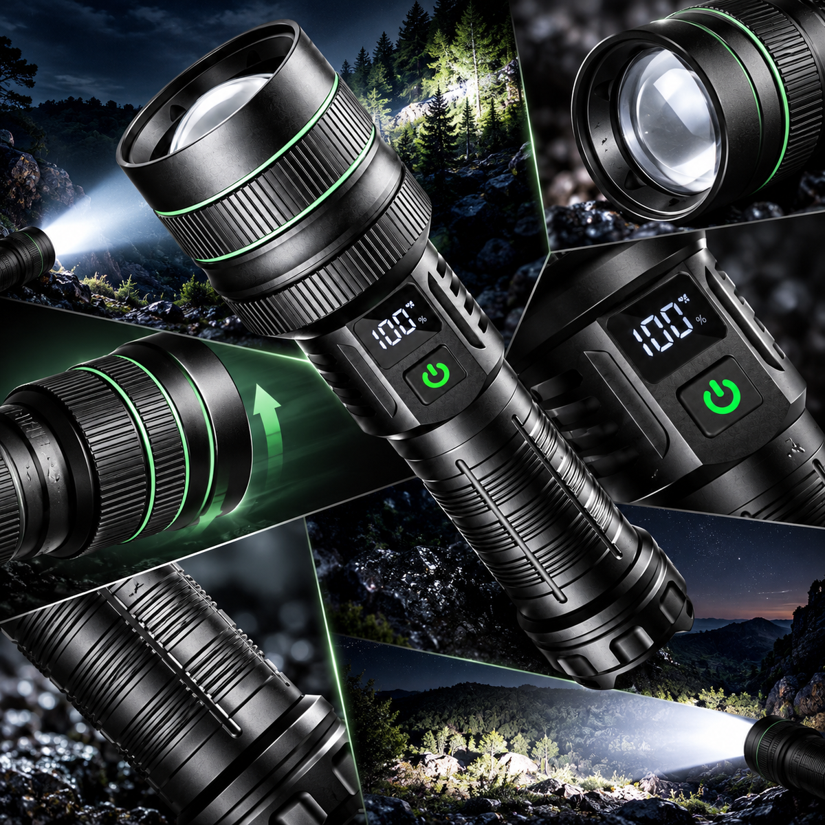 Taschenlampe Mit Digitalem Batteriestatus Und Zoom Handlich