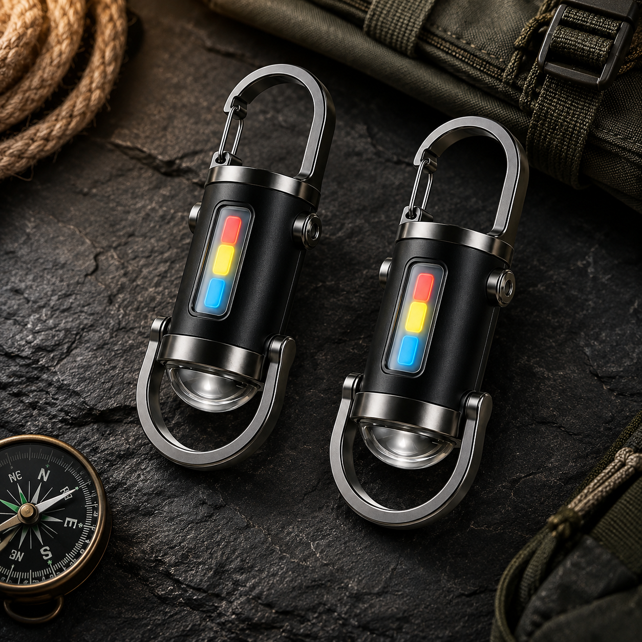 Taschenlampe Mit Stroboskoplicht Wiederaufladbar Karabiner
