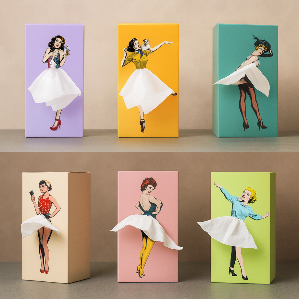 Tissue Box Holder Decorative Figurine Storage Stand