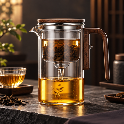 Teekanne Mit Komfortablem Griff Präzisem Teefilter Glas
