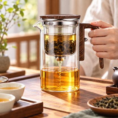 Teekanne Mit Komfortablem Griff Präzisem Teefilter Glas