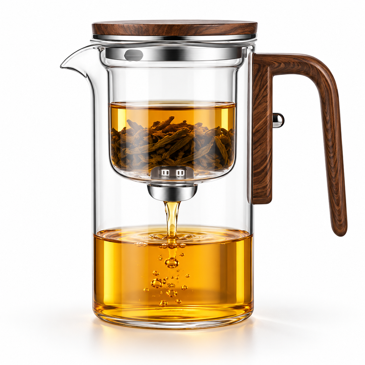 Teekanne Mit Komfortablem Griff Präzisem Teefilter Glas