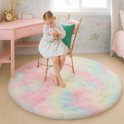 Carpet Fluffy Round Living Room Cuddle Soft Bedroom