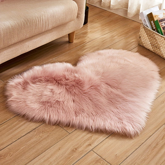 Heart-Shaped Rug Plush Mat Living Room Bedroom Indoor