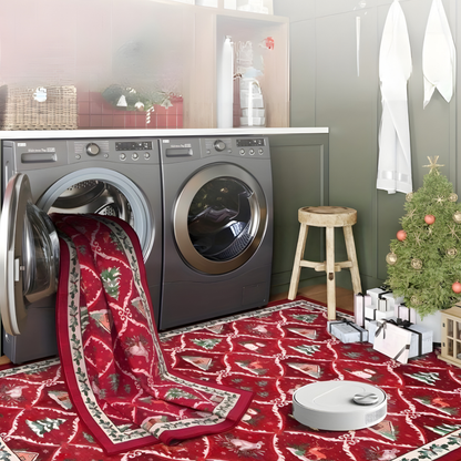 Carpet Christmas Hallway Runner Non-slip Washable Festive Rug