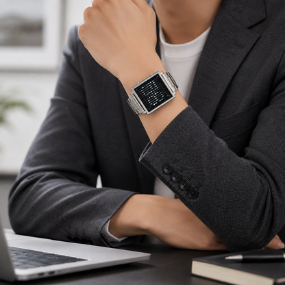 Textuelle Uhr Unisex Uhr Mit Lederarmband Moderne