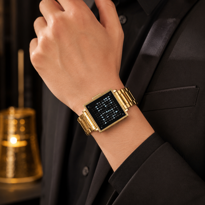 Textuelle Uhr Unisex Uhr Mit Lederarmband Moderne