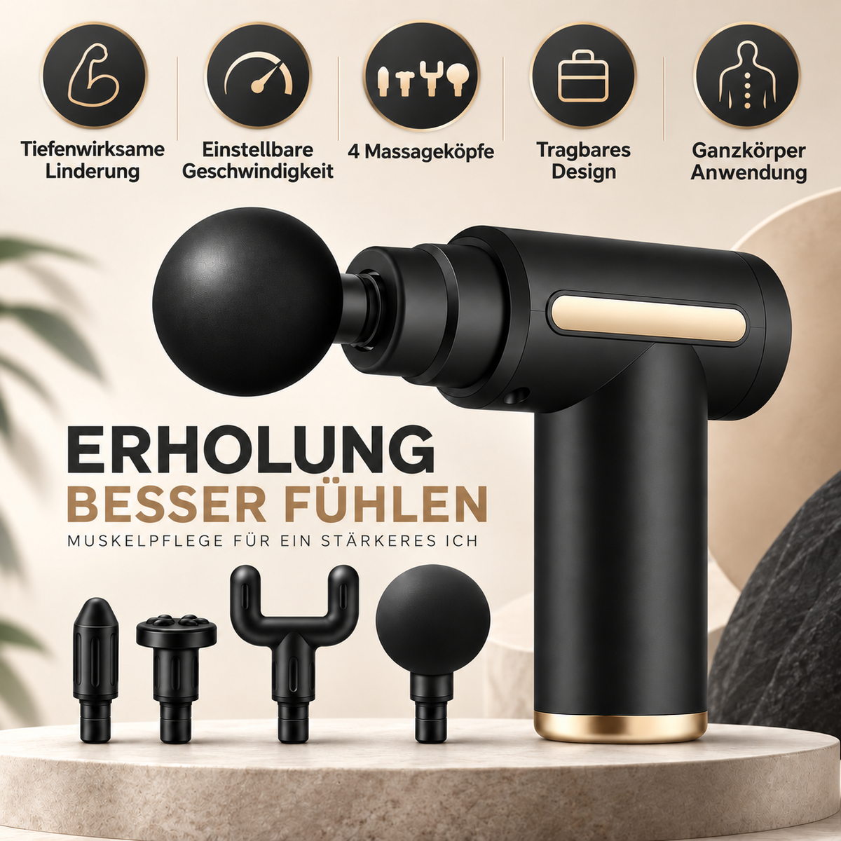 Tiefenwirksame Massagepistole Für Muskelentspannung Tragbar