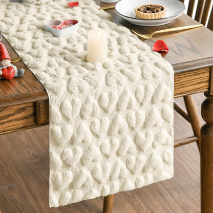 Tischläufer Herzmuster Tischdeko Stoff Läufer Esszimmer