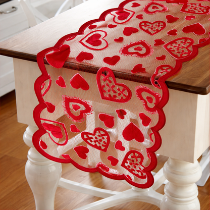 Chemin de table décoration de table chemin en dentelle motif cœur table de fête