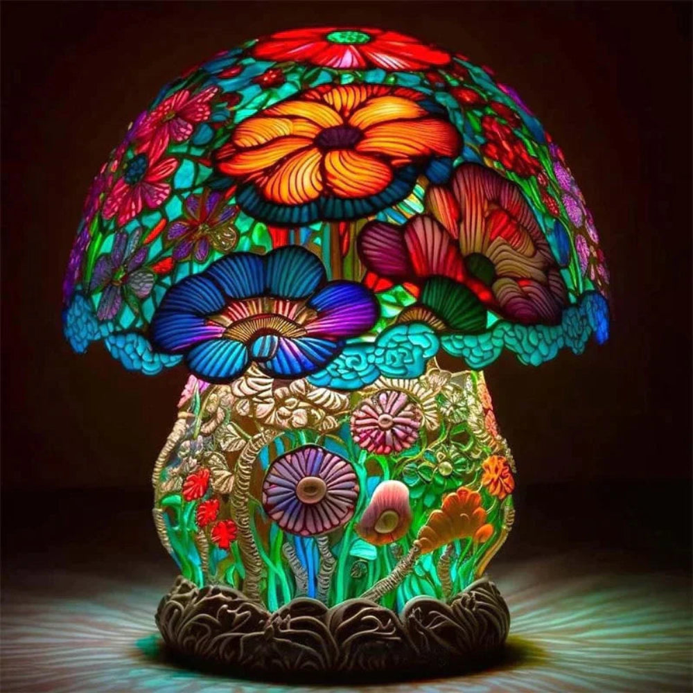 Table Lamp Mosaic Mushroom Decorative Indoor Lighting