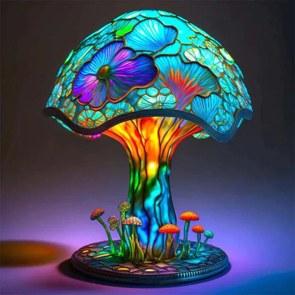 Table Lamp Mosaic Mushroom Decorative Indoor Lighting