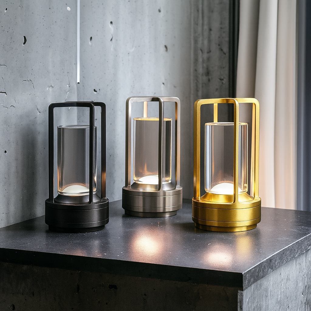 Tischlampe LED Modern Metall Design Kabellos Kristallambiente