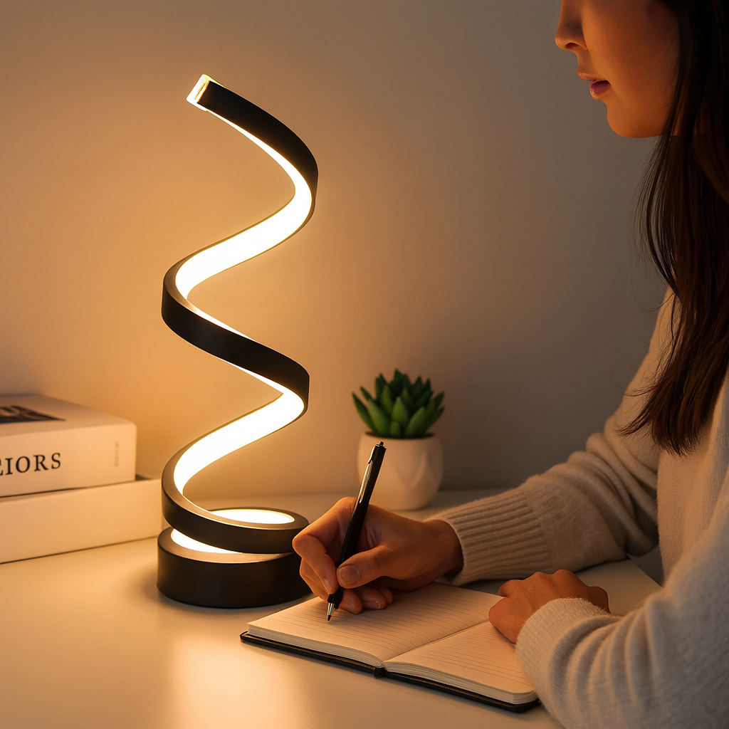 Tischlampe Modern LED Dekolampe Spiral Design Dimmbar
