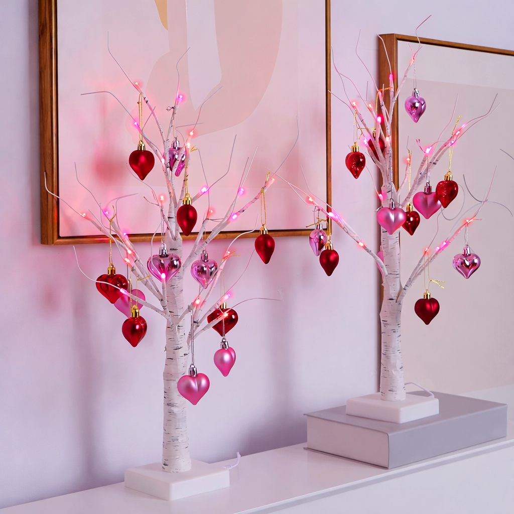 Lámpara de mesa Día de San Valentín LED Decoración Árbol Corazón