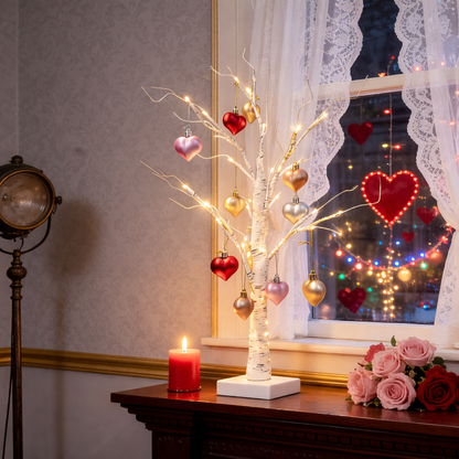 Lámpara de mesa Día de San Valentín LED Decoración Árbol Corazón