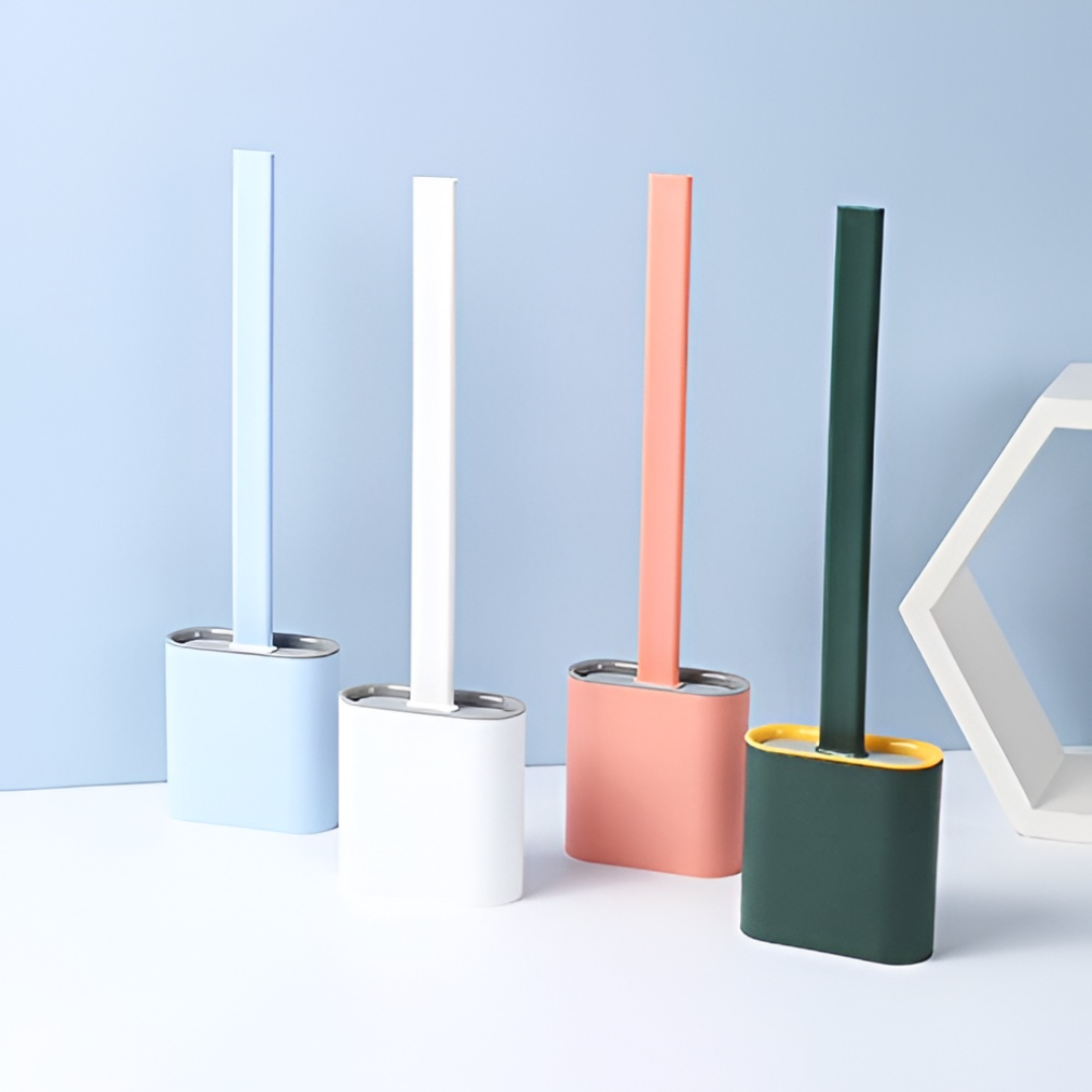 Cepillo de inodoro de silicona flexible para limpieza WC