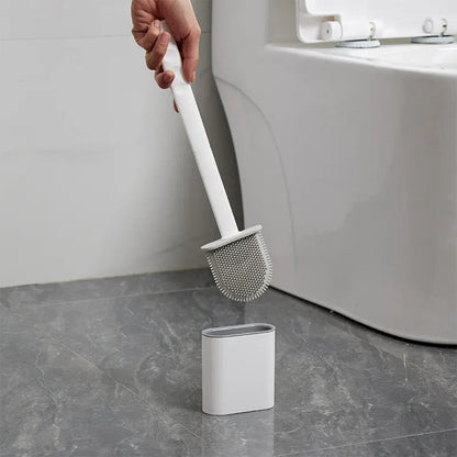Spazzola per WC con supporto a parete flessibile per la pulizia del bagno