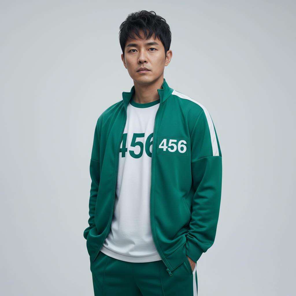 Survêtement vert pour homme en polyester