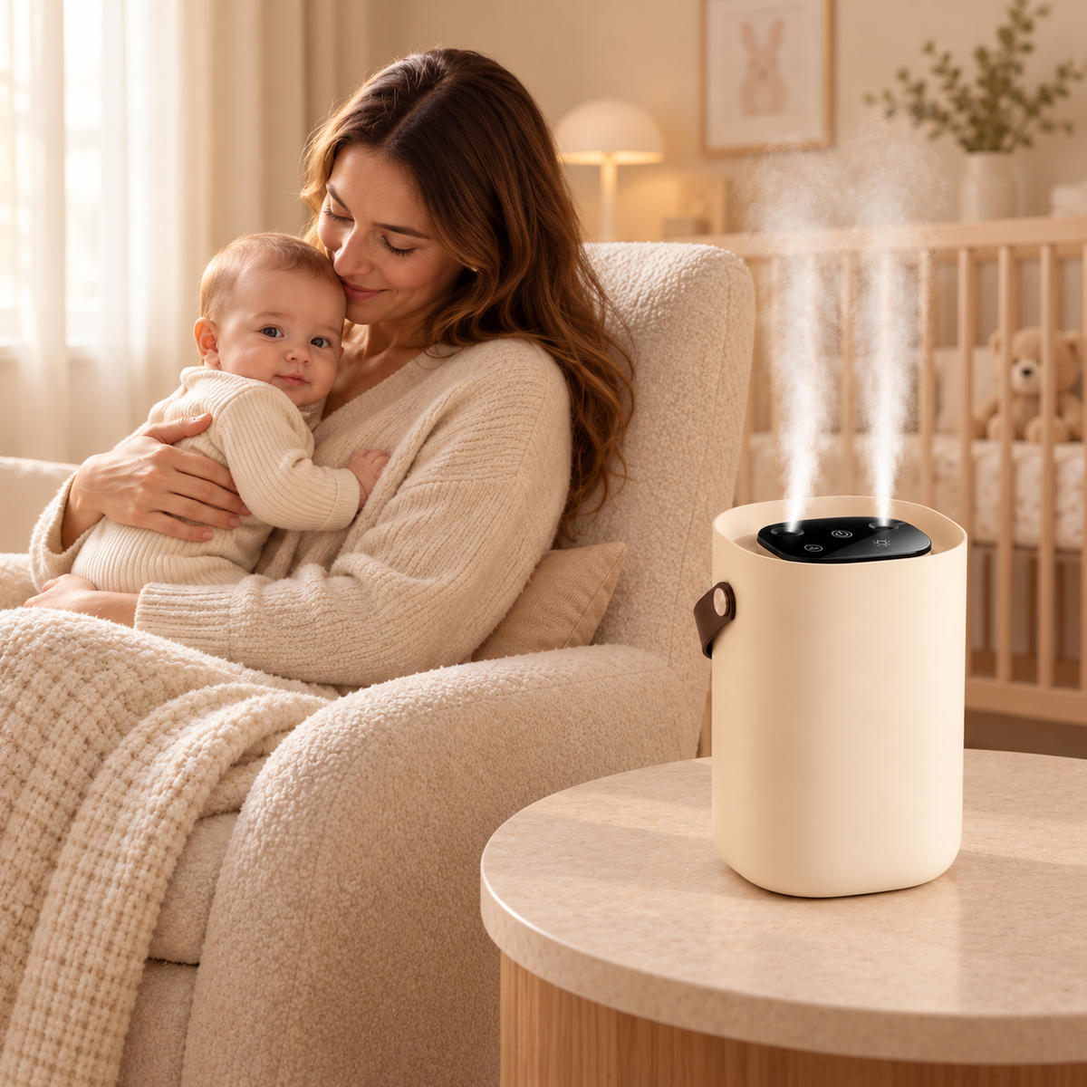 Tragbarer Baby Humidifier Mit Nachtlicht Leiser Betrieb