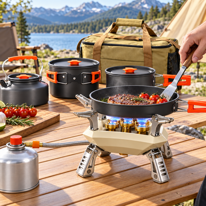 Tragbarer Campingkocher Für Outdoor Windfester Zubehör
