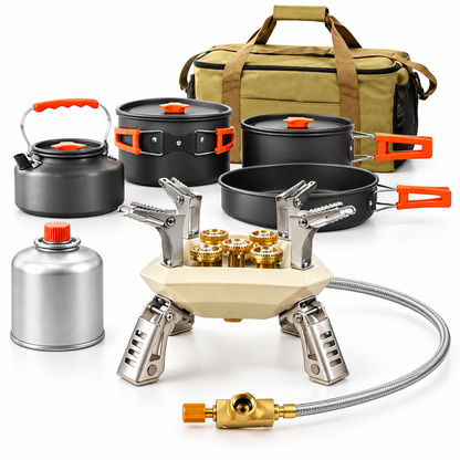 Tragbarer Campingkocher Für Outdoor Windfester Zubehör