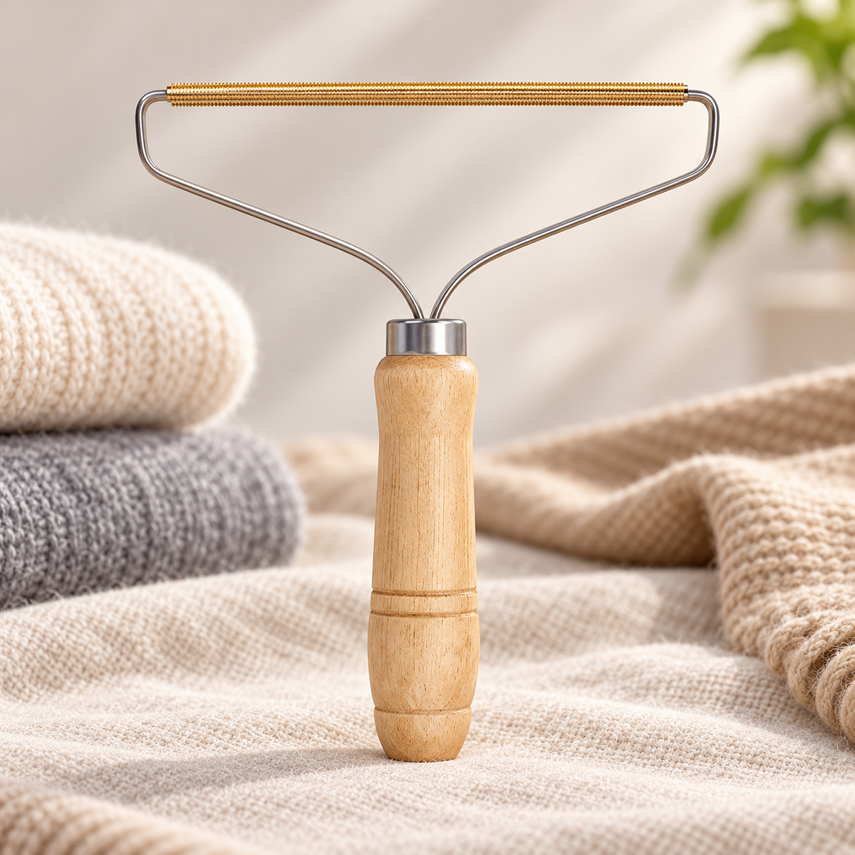 Tragbarer Fusselentferner Für Kleidung Holzgriff
