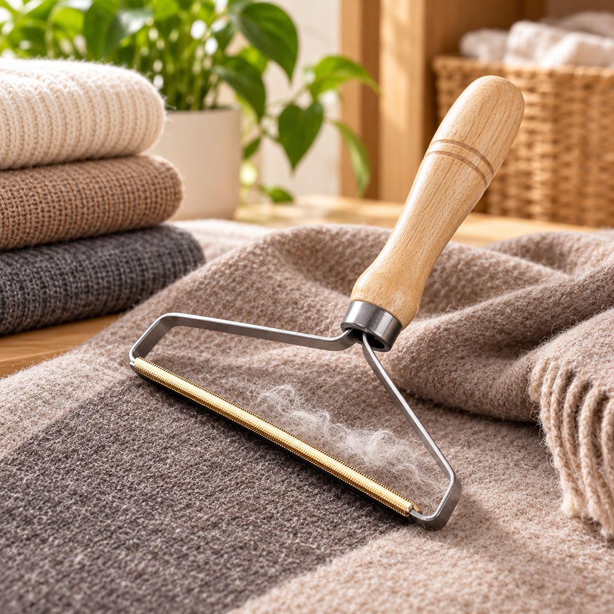 Tragbarer Fusselentferner Für Kleidung Holzgriff