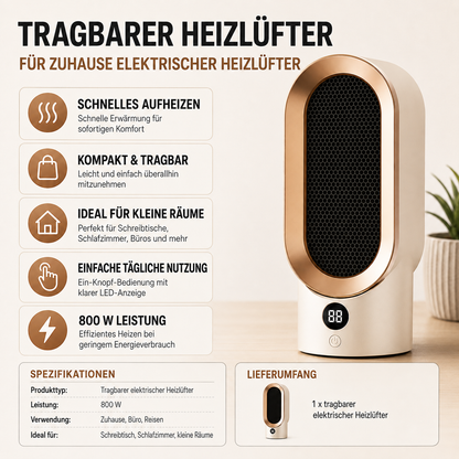 Tragbarer Heizlüfter Für Zuhause Elektrischer Heizlüfter