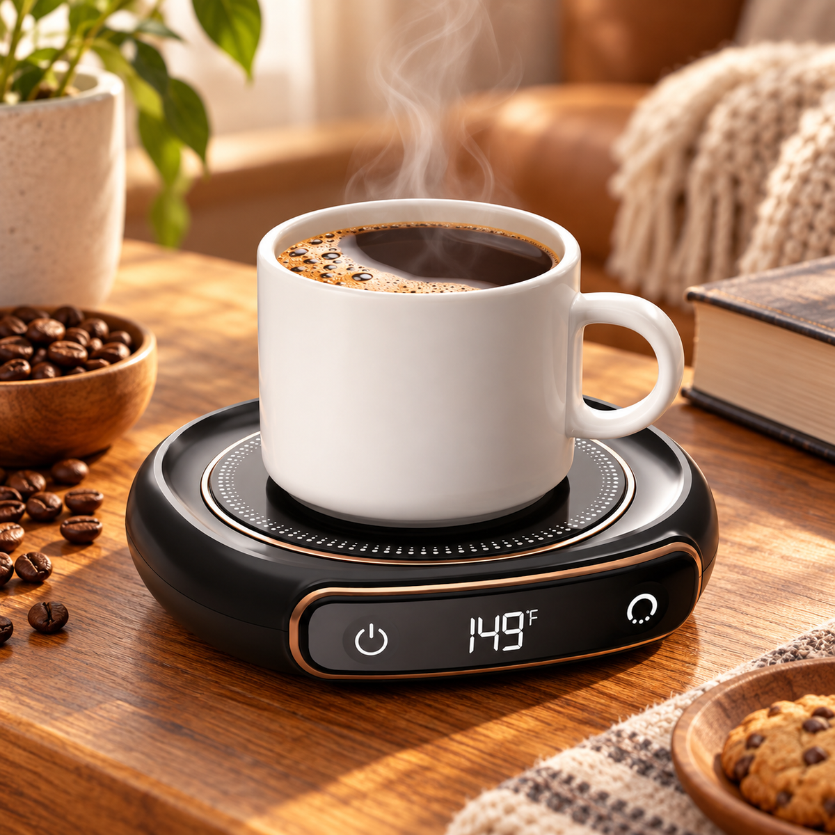 Tragbarer Kaffeetassenwärmer Mit Timer USB Zuhause