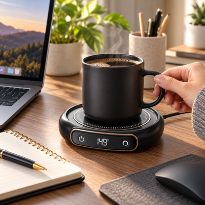 Tragbarer Kaffeetassenwärmer Mit Timer USB Zuhause