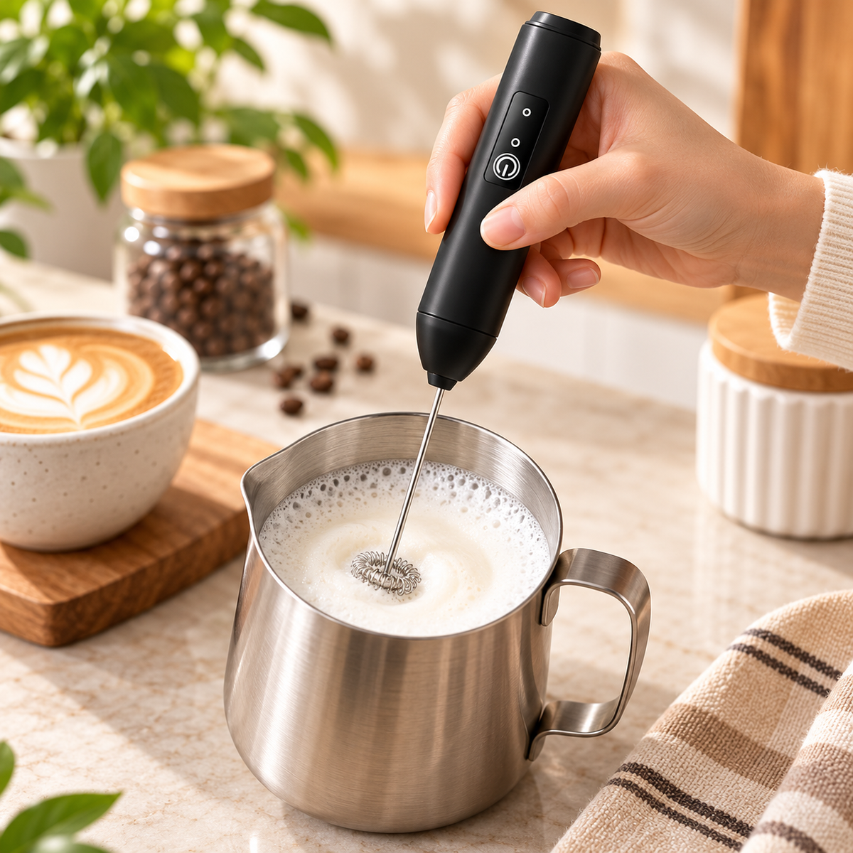 Tragbarer Milchaufschäumer Für Kaffee Elektrischer USB